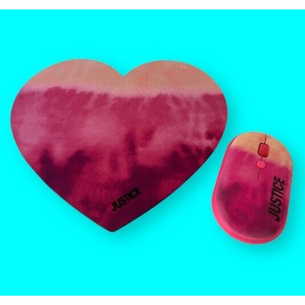 Pink Mouse & Heart Shaped Mousepad Kit, By Justice Tech Mac Windows Barbiecore